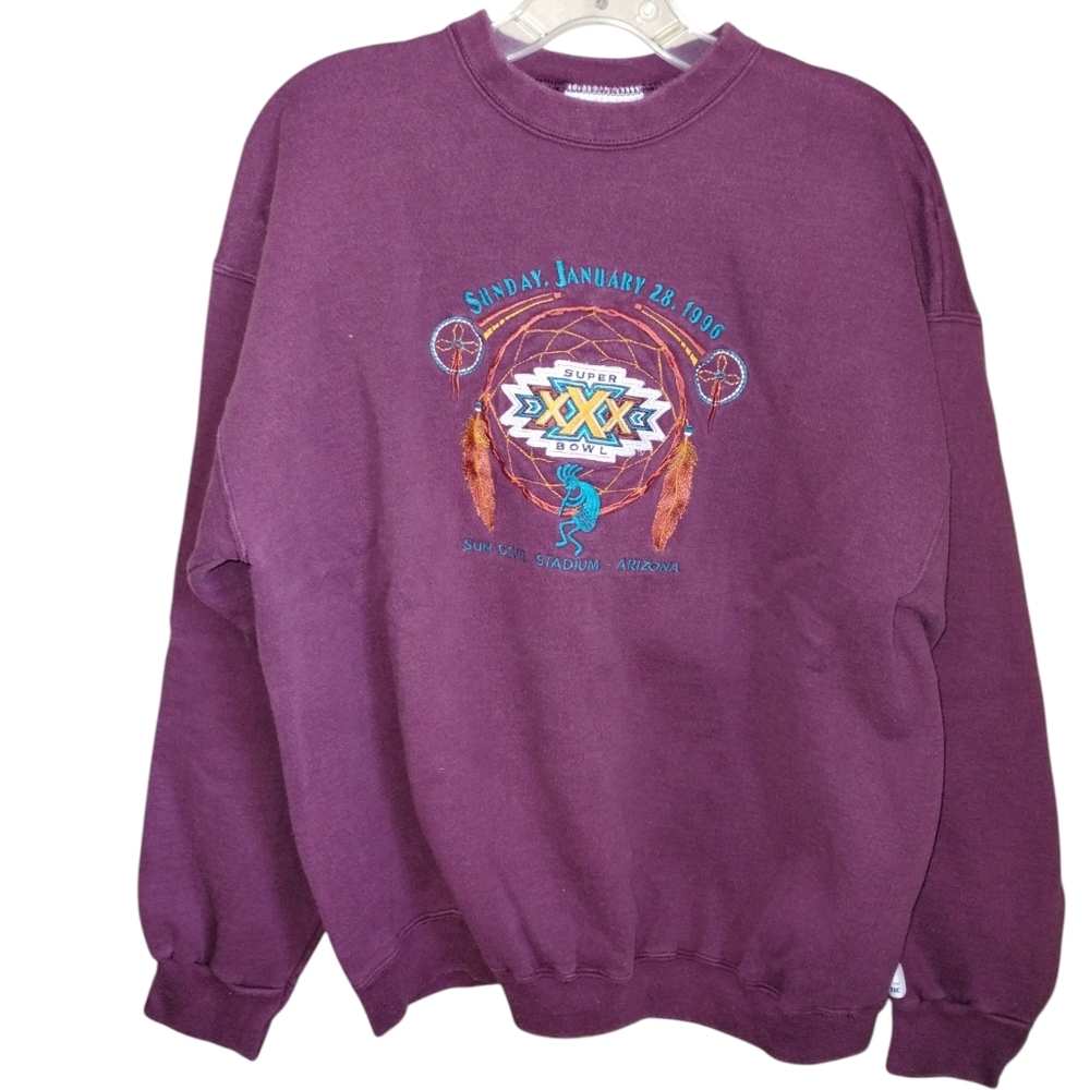 Vtg '96 NFL Superbowl XXX (30) Sweatshirt Cowboys v Steelers L AZ Logo Athletic - Picture 1 of 12